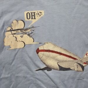 Vintage Screen Stars Best Airplane Humor T-Shirt Men's XL Blue USA Single Stitch